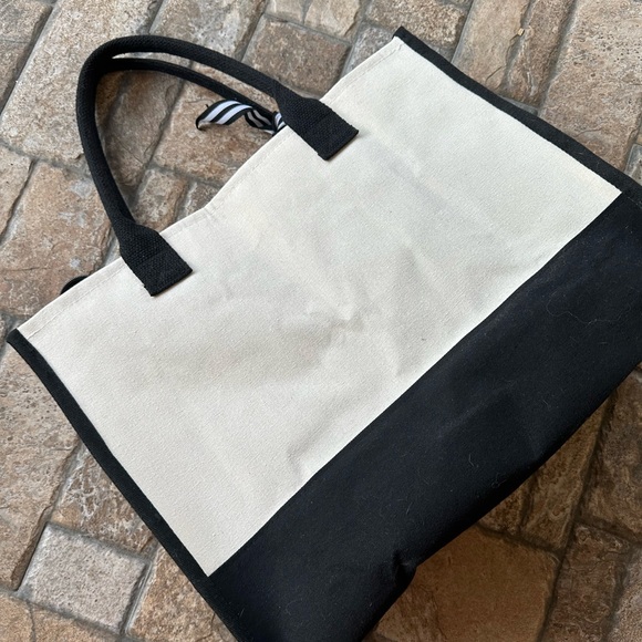 Never Used Black Cream Tote Bag with “C” on one side - Picture 7 of 7